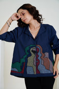 Cairo Top Navy Blue